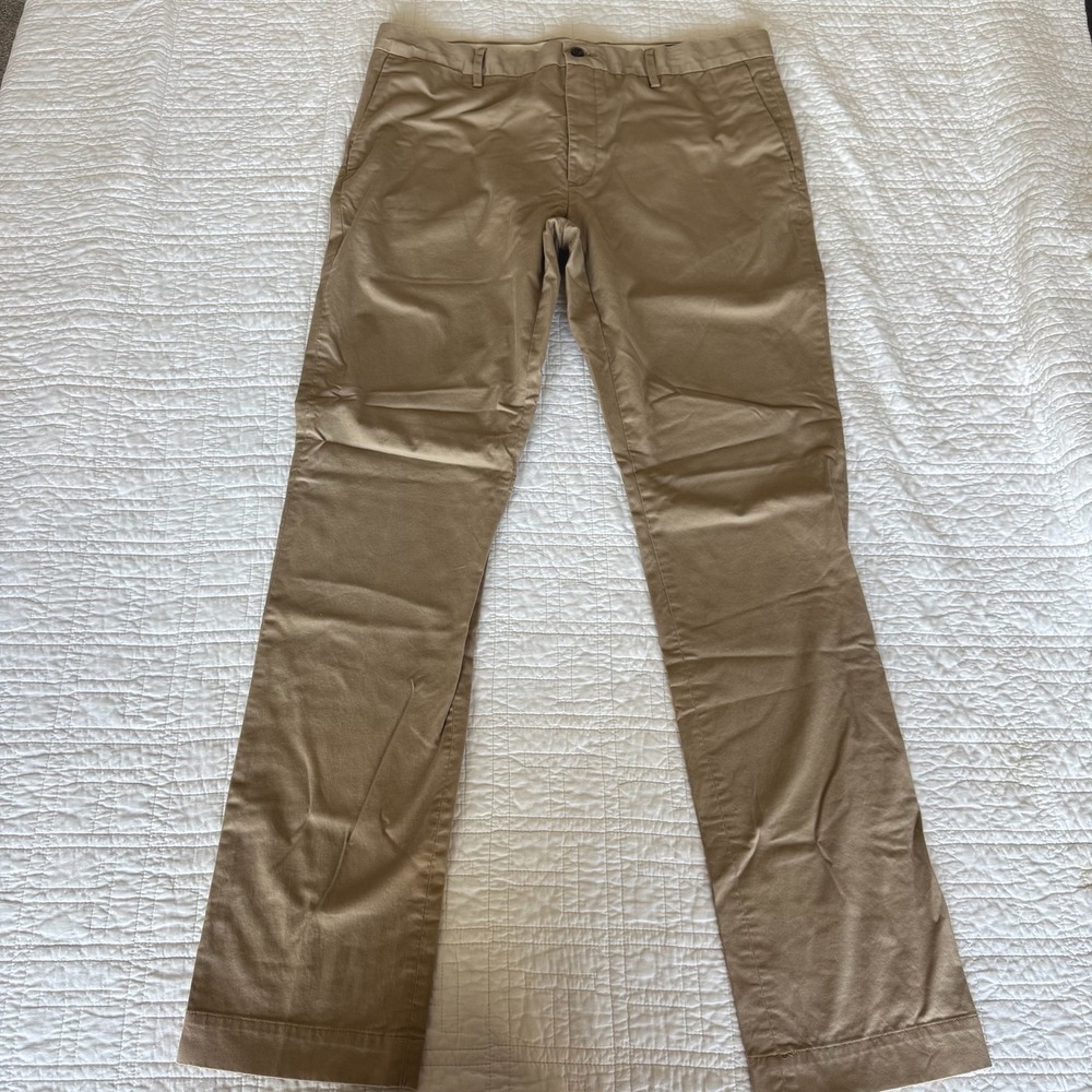 Polo Ralph Lauren Mens Tan Khaki Stretch Slim Fit Chino Pants 36/34
